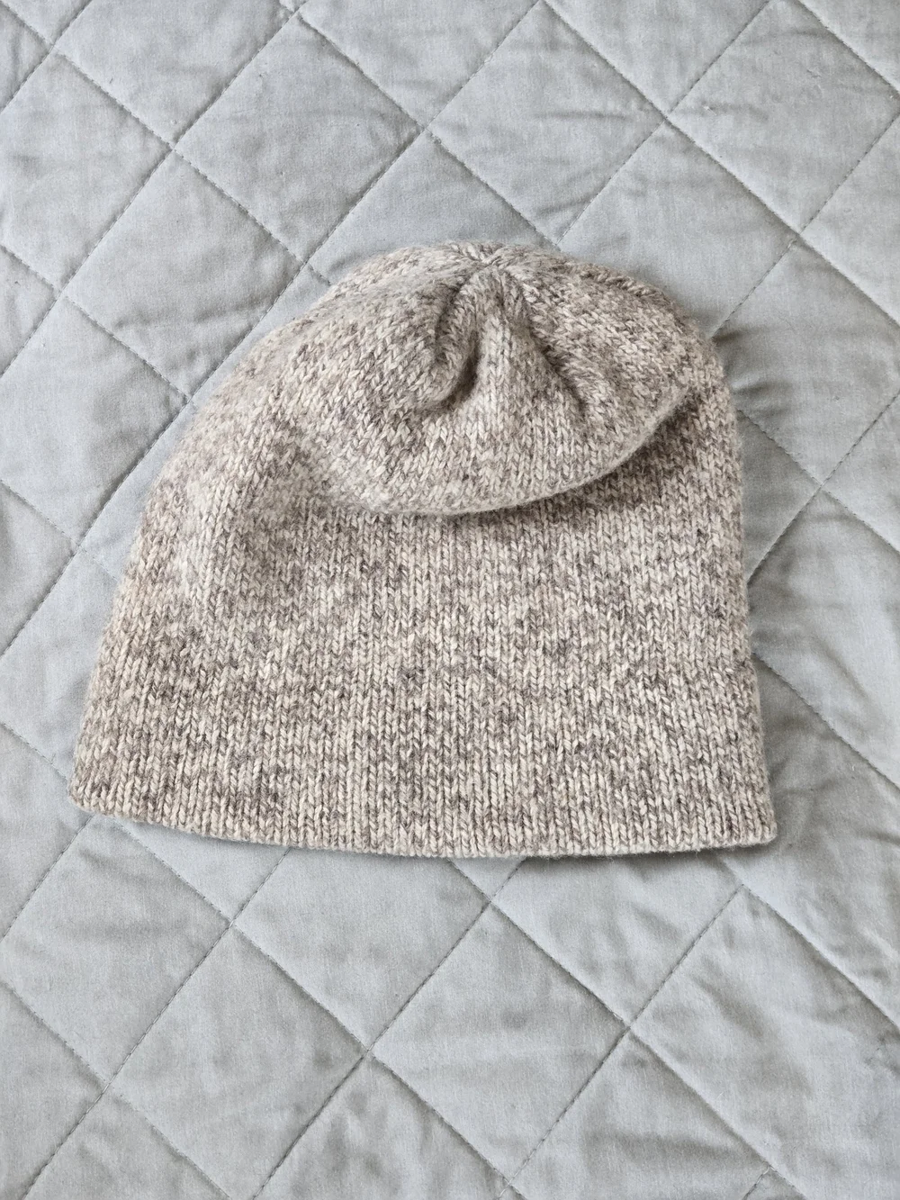 L.L. Bean Cream and Beige Marled Knit Beanie